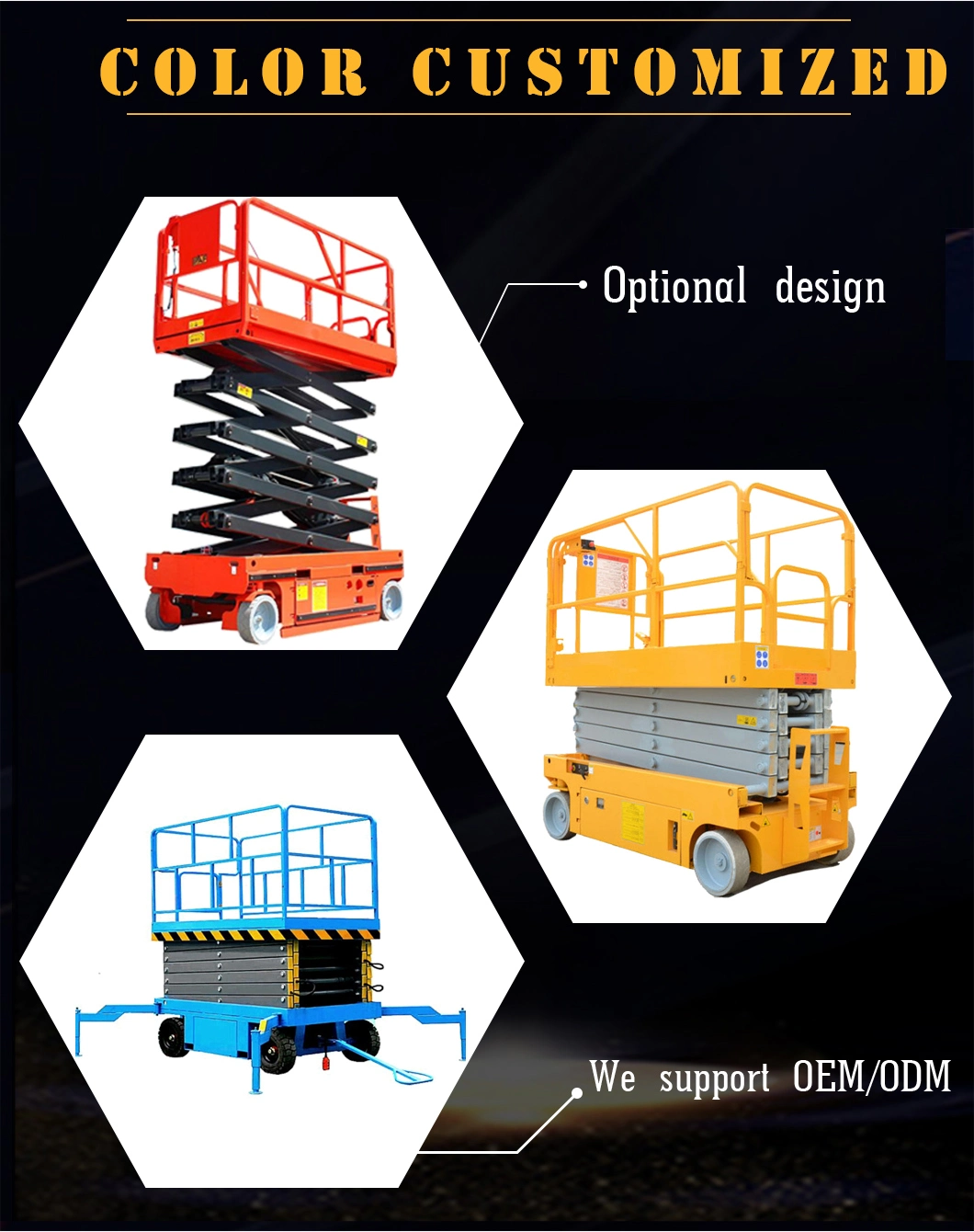 Portable Mobile 2800kg Small Lifting Platform Electric Mini Scissor Lift