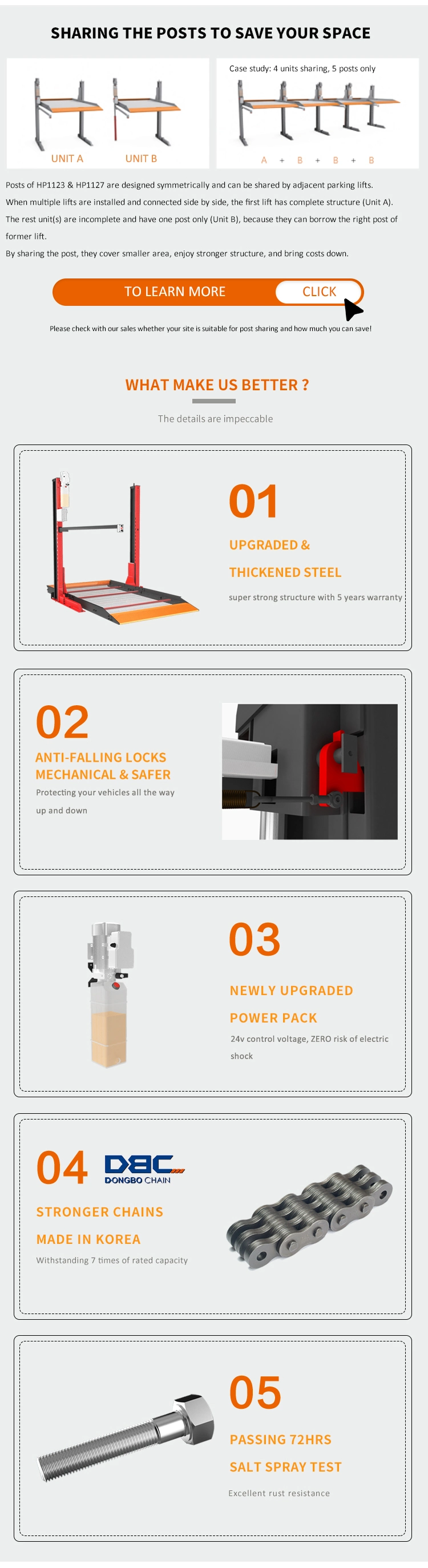 CE TUV Eac 2 Level Mechanical Parking 2 Post Car Parking Lift