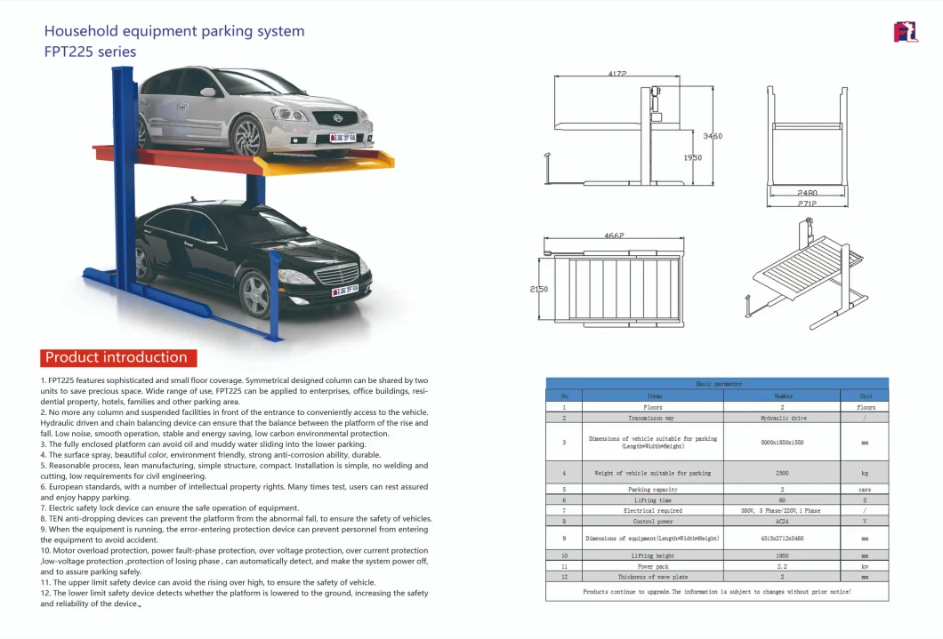 Factory Direct Price Auto Mobile Puzzle Car 2 Floor Lift Parking System