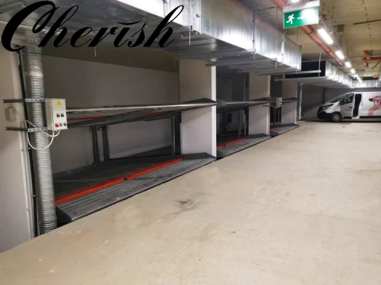 Aprobado por la CE 2 4 postes Techo bajo Hogar Garaje Almacenamiento de automóviles Apilador Sótano Pozo basculante inclinado Sistema de estacionamiento de vehículos hidráulicos Elevador subterráneo Elevador de estacionamiento